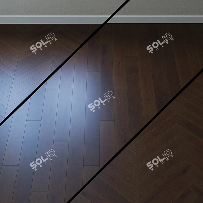 Title: Karelia Oak Cinder Dark Parquet 3D model image 1