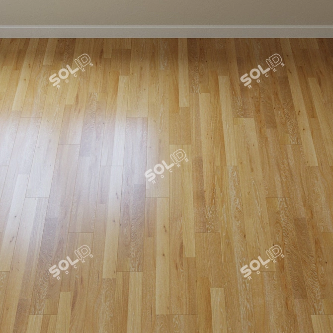 Stunning Ivory Stonewashed Oak Parquet 3D model image 2