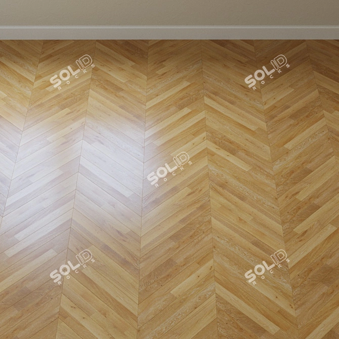 Stunning Ivory Stonewashed Oak Parquet 3D model image 4