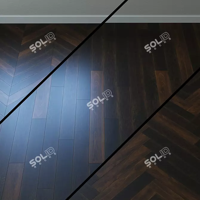 Smoked Roastery Brown Oak Parquet 3D model image 1