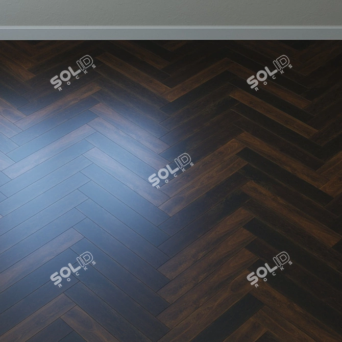 Smoked Roastery Brown Oak Parquet 3D model image 3