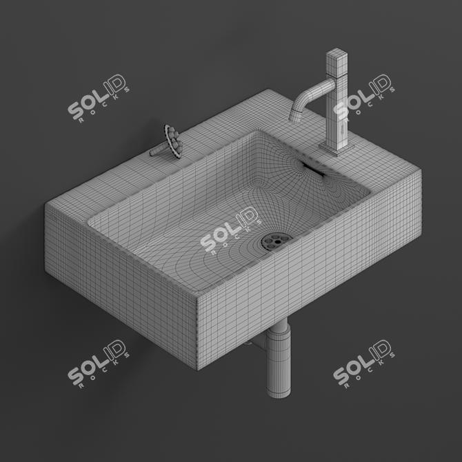 Clou Flush Washbasin - Stylish and Versatile 3D model image 2