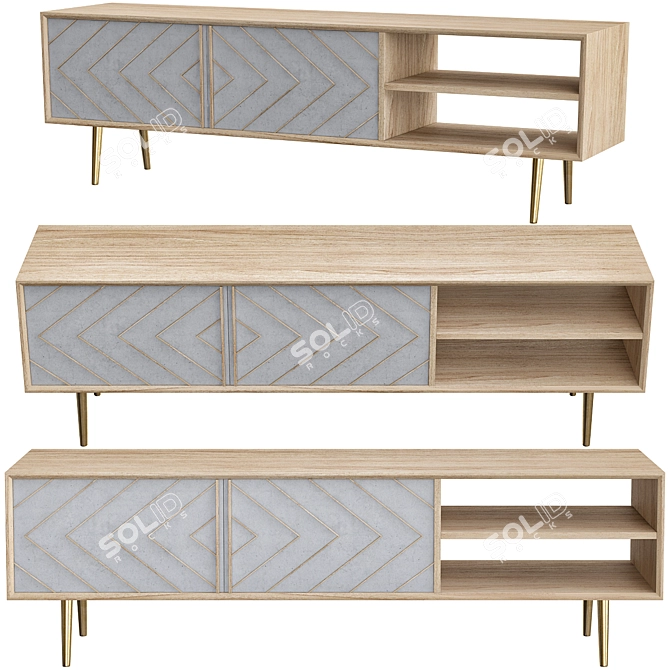 Modern Toshi Media Unit with Storage 3D model image 1