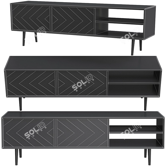 Modern Toshi Media Unit with Storage 3D model image 2