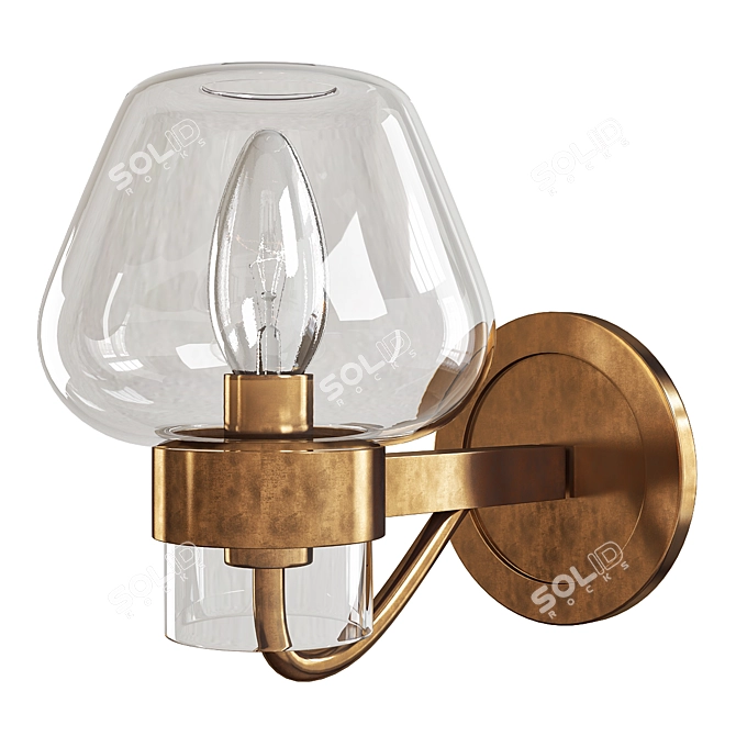 Brass Napoli Restoration Fixture 3D model image 1