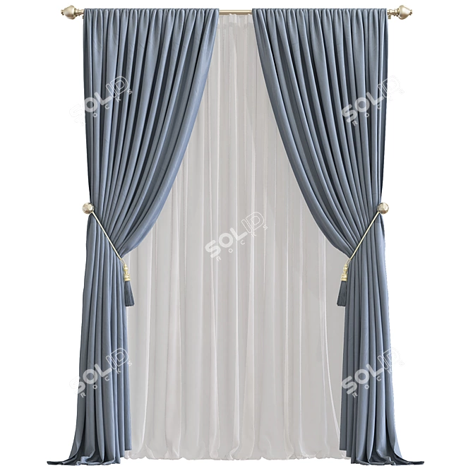  Versatile Curtain 758 - Efficiently Designed and Retopologized 3D model image 1
