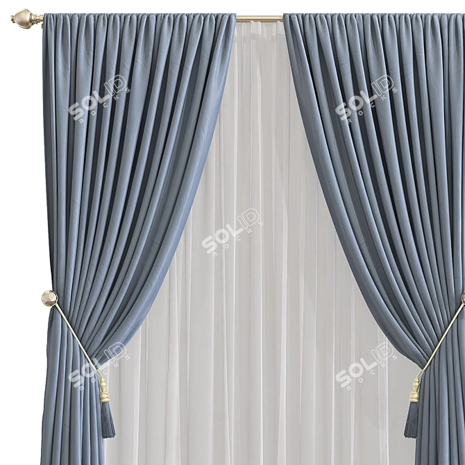  Versatile Curtain 758 - Efficiently Designed and Retopologized 3D model image 2
