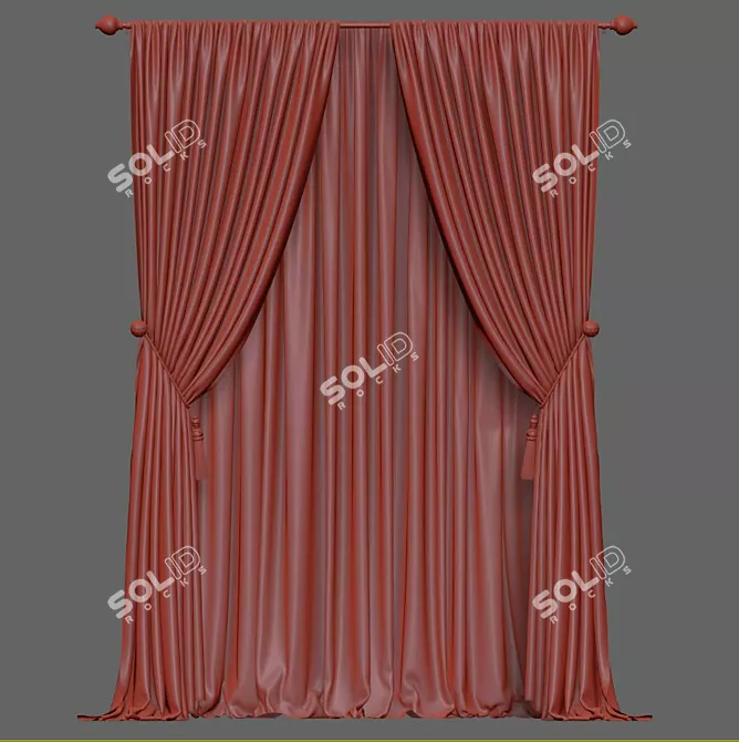  Versatile Curtain 758 - Efficiently Designed and Retopologized 3D model image 3