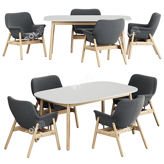 Modern VEDBO Tables & Chairs 3D model image 1