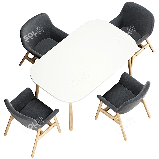 Modern VEDBO Tables & Chairs 3D model image 4
