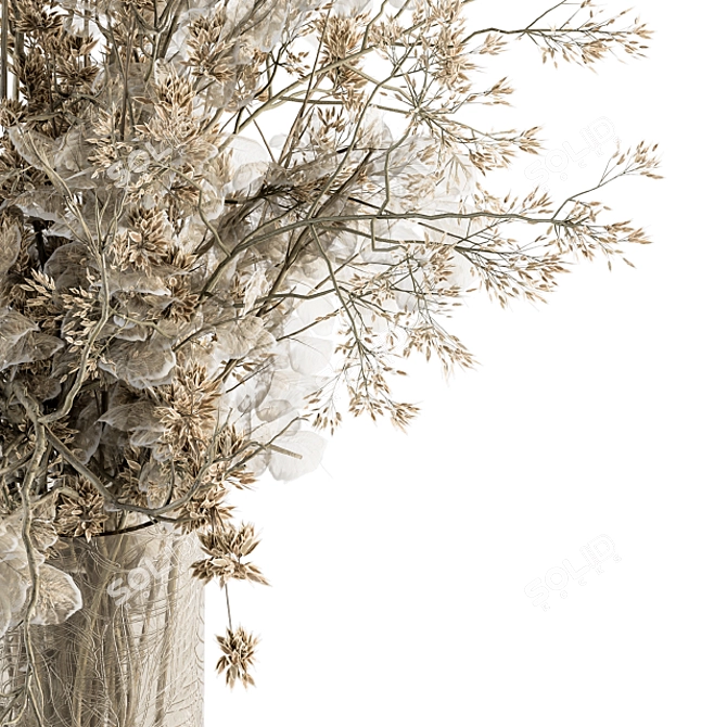 Boho Chic Dried Plant Bouquet 3D model image 3