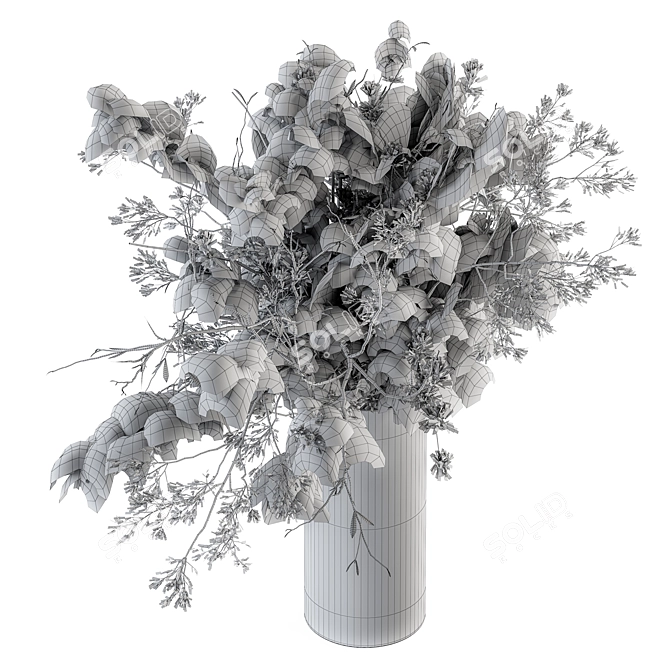 Boho Chic Dried Plant Bouquet 3D model image 5