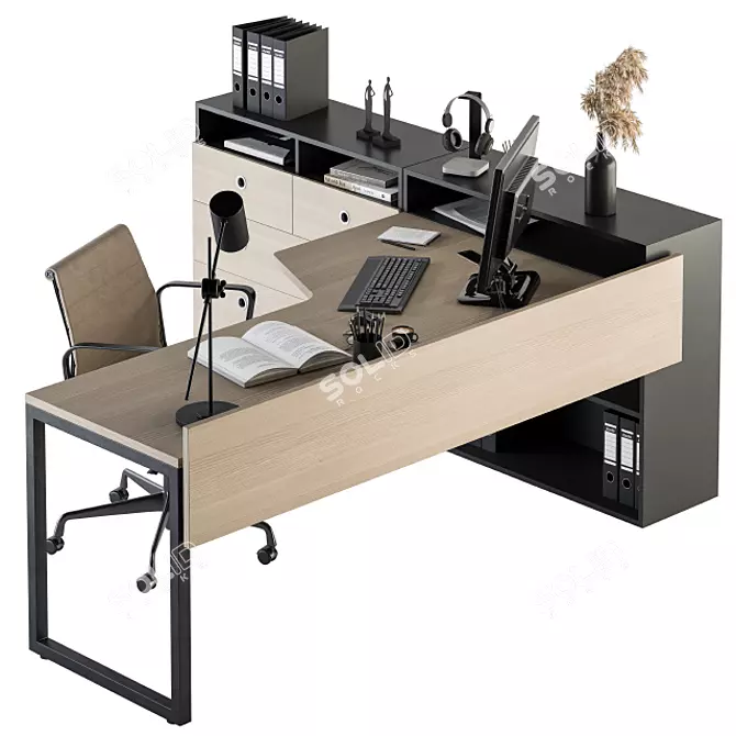 Executive Office Furniture Set 3D model image 1