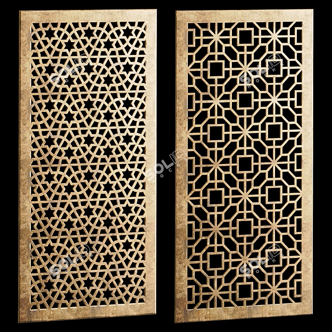 Decorative Panel Set: 15 Unique Designs 3D model image 1