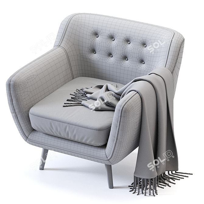 Barhat Rain Armchair: Stylish and Comfortable 3D model image 5