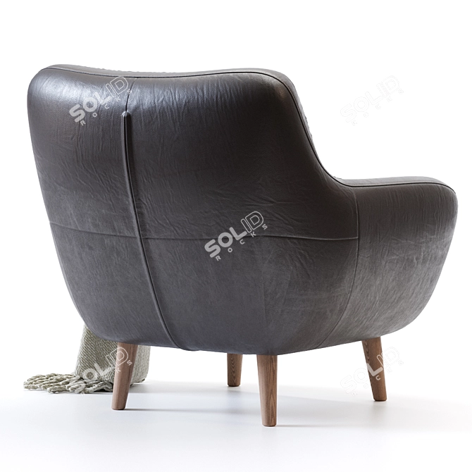 Luxury Ocean Velvet Armchair 3D model image 4