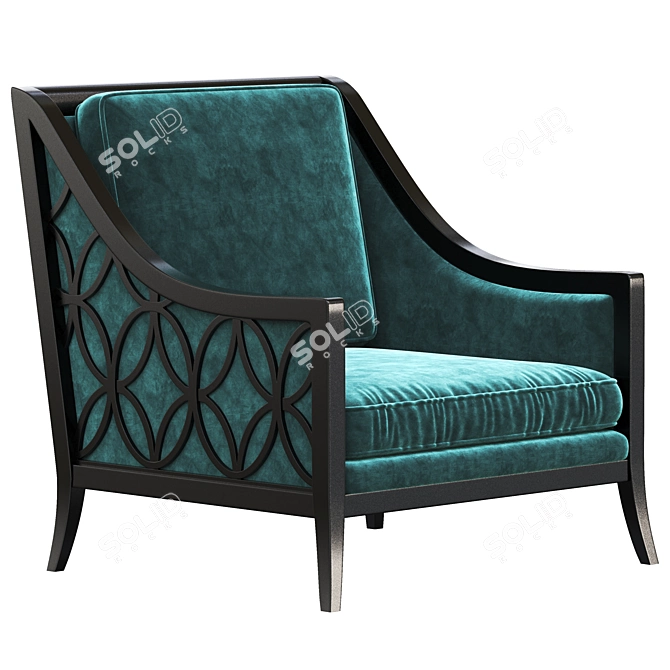 Elegant Massoud Tahoe Accent Chair 3D model image 1