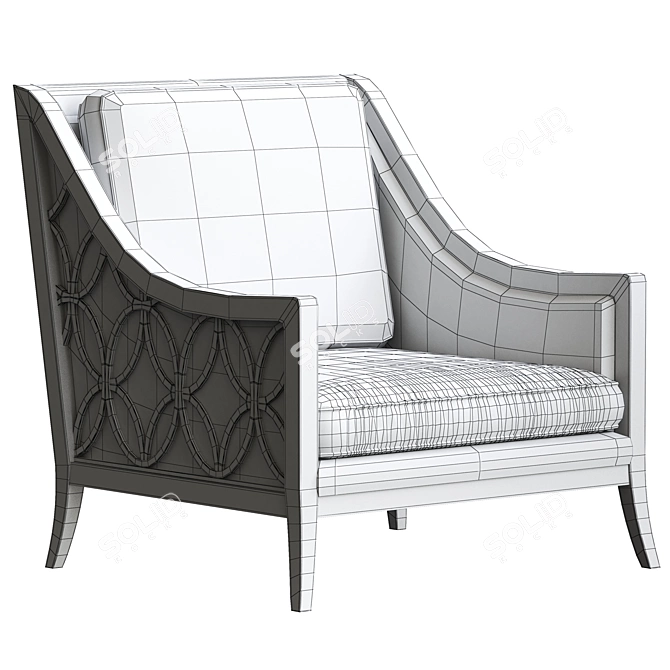 Elegant Massoud Tahoe Accent Chair 3D model image 5