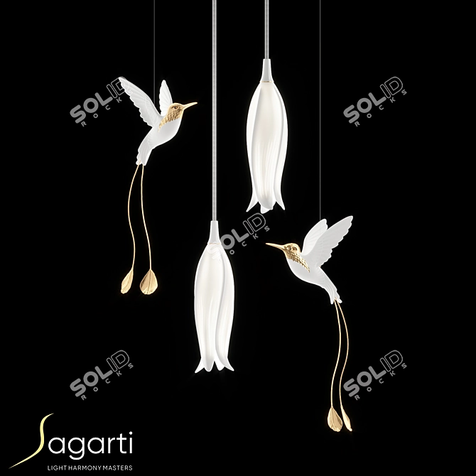 Sagarti Alba: Elegant Composition with Single Lamps & Pendant Decor 3D model image 1