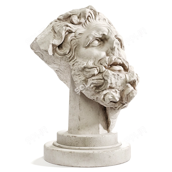 Giant's Head Sculpture: Ancient Greek Mythology Art 3D model image 2