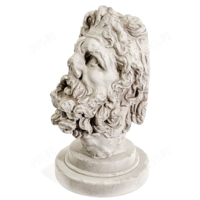 Giant's Head Sculpture: Ancient Greek Mythology Art 3D model image 3