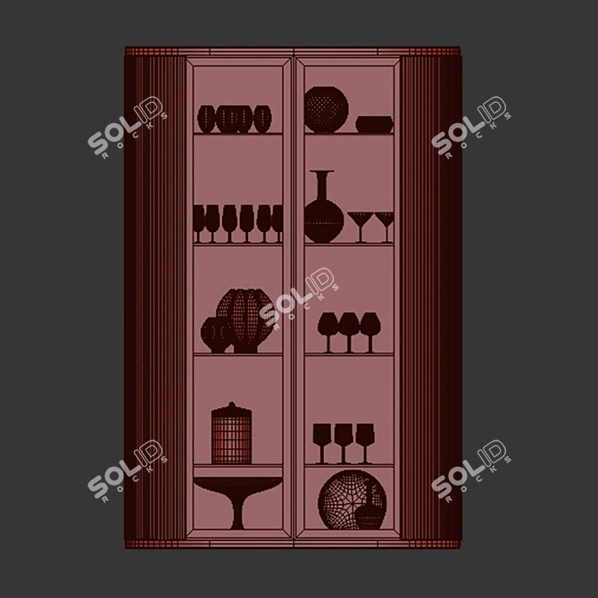Dishware Cupboard N-1: Organize Your Kitchen 3D model image 4