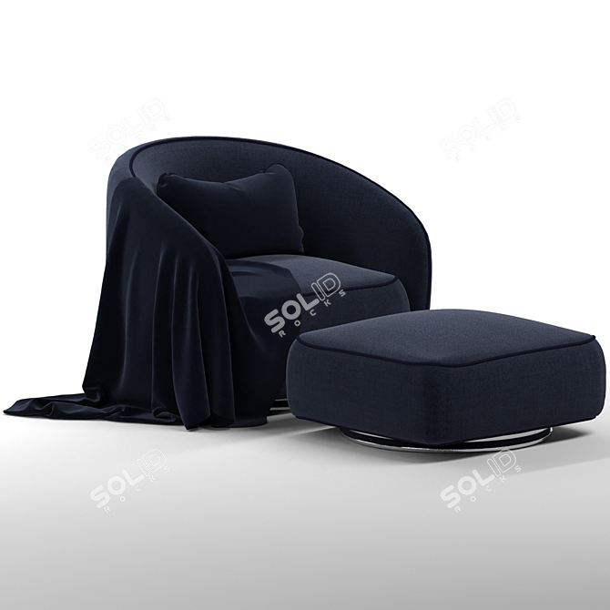 Modern Swivel Brice Armchair 3D model image 3