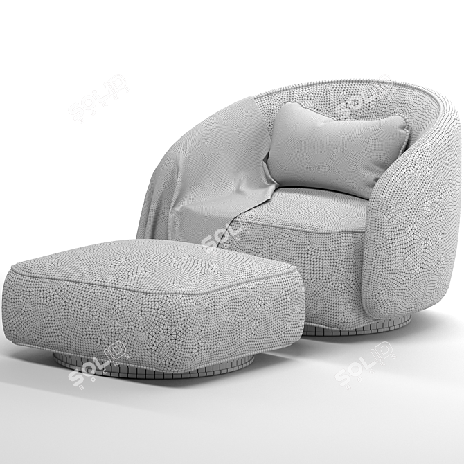 Modern Swivel Brice Armchair 3D model image 5