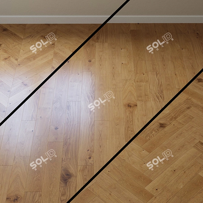 Country Oak Parquet Board 3D model image 1