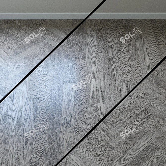 Concrete Grey Oak Parquet Board 3D model image 1