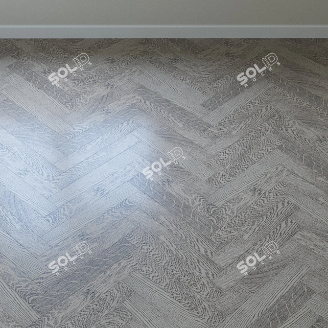 Concrete Grey Oak Parquet Board 3D model image 4