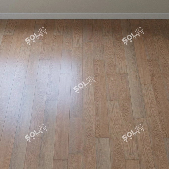 Misty Gray Oak Parquet: Elegant Story 3D model image 2