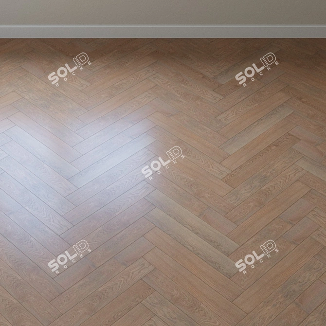 Misty Gray Oak Parquet: Elegant Story 3D model image 3