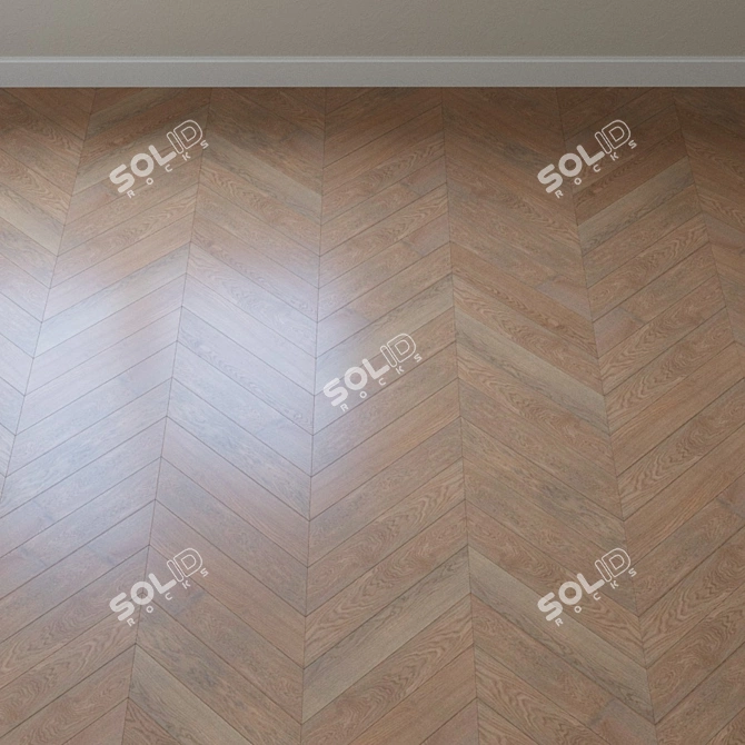 Misty Gray Oak Parquet: Elegant Story 3D model image 4