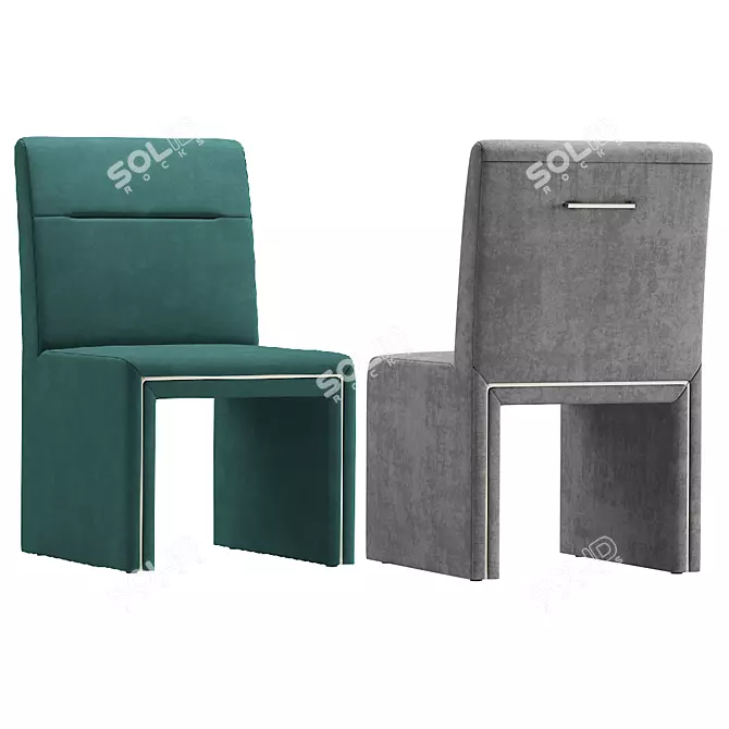 Elegant Marlow Velvet Dining Chair 3D model image 1