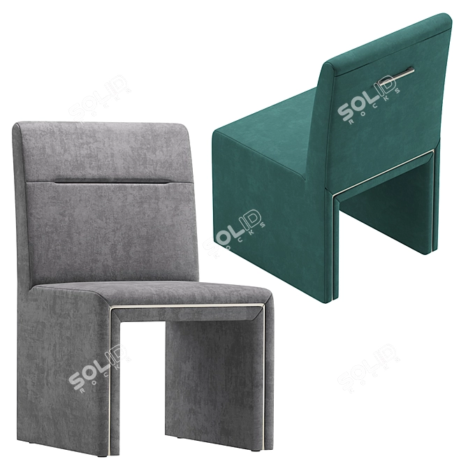 Elegant Marlow Velvet Dining Chair 3D model image 3