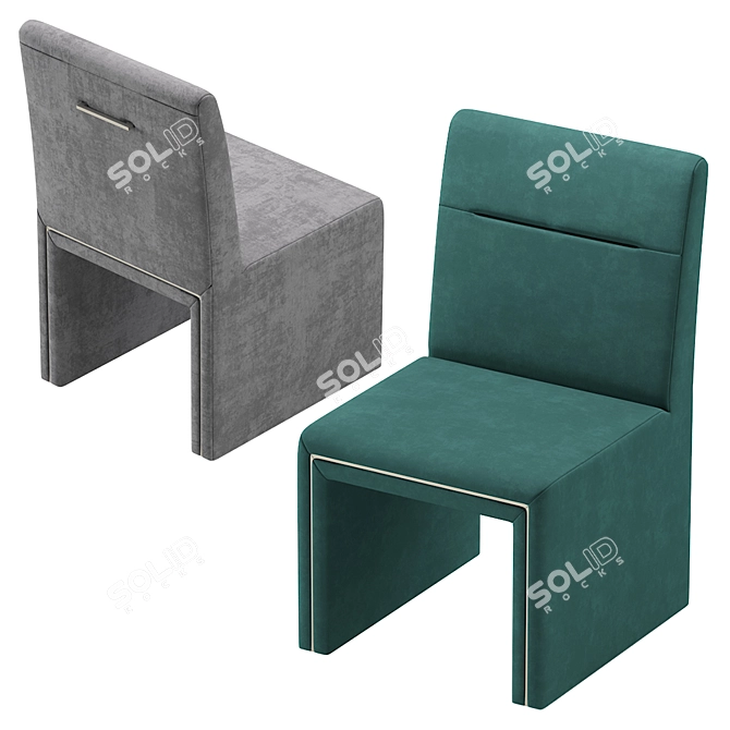 Elegant Marlow Velvet Dining Chair 3D model image 4