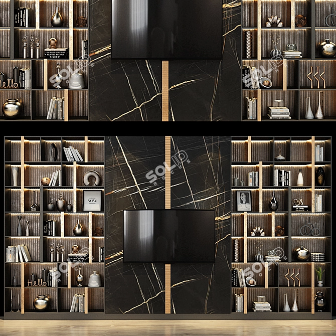 Modern TV Shelf Set 305 3D model image 1