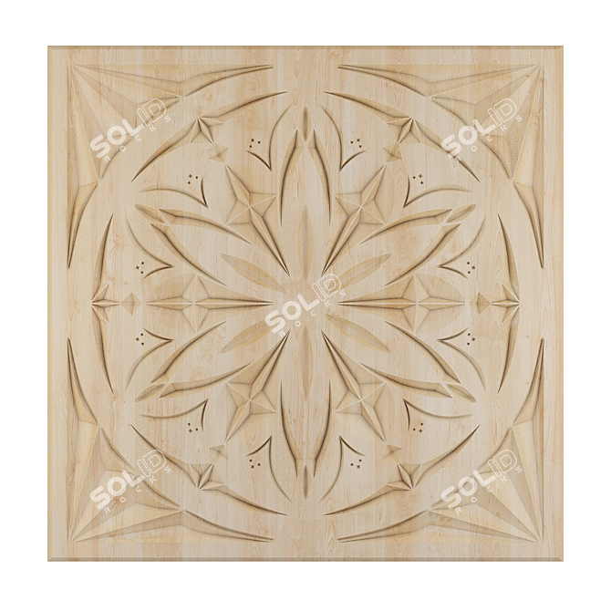 Elegant 3D Carved Panel 3D model image 1