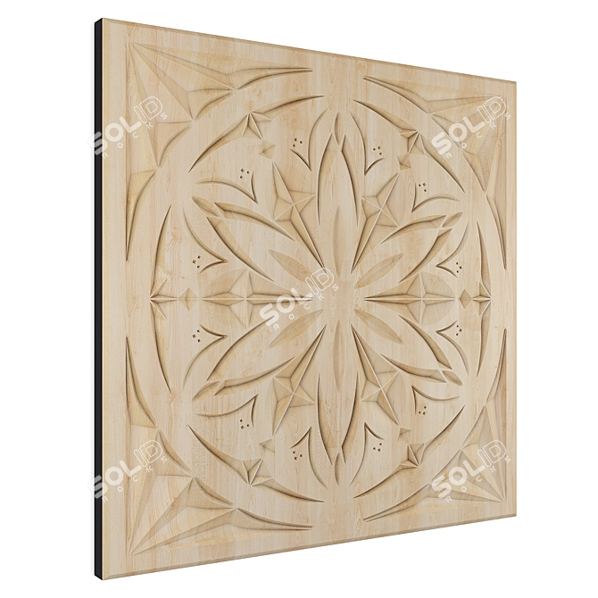 Elegant 3D Carved Panel 3D model image 2