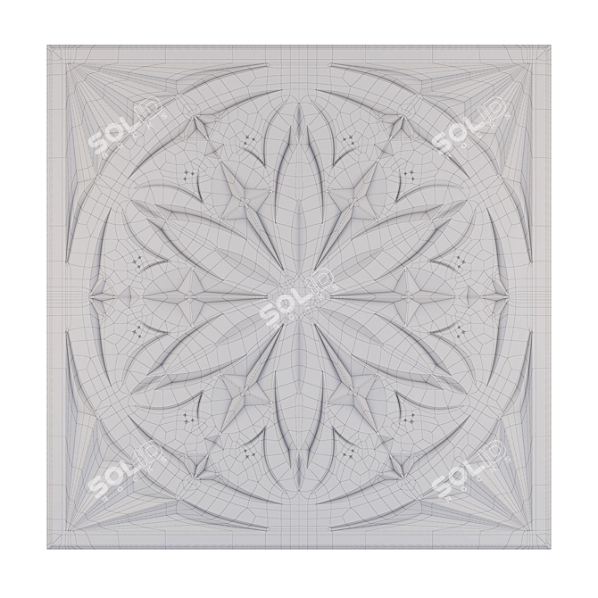 Elegant 3D Carved Panel 3D model image 3