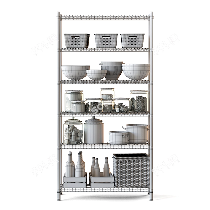 IKEA Omar Storage Rack 92x36x181 cm 3D model image 5