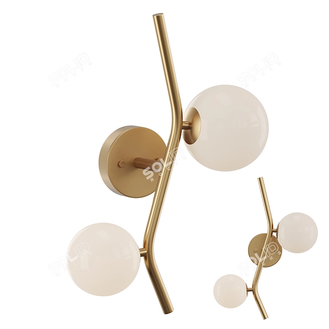 Elegant Glass Wall Lamp 3D model image 1