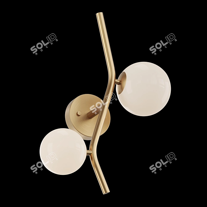 Elegant Glass Wall Lamp 3D model image 2