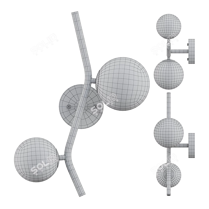 Elegant Glass Wall Lamp 3D model image 3