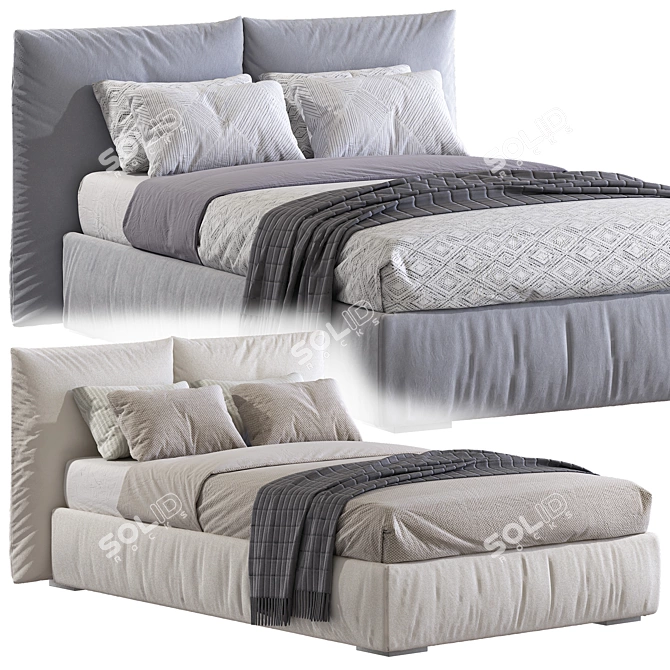 Stylish Lerici Bed: Comfort and Elegance 3D model image 1