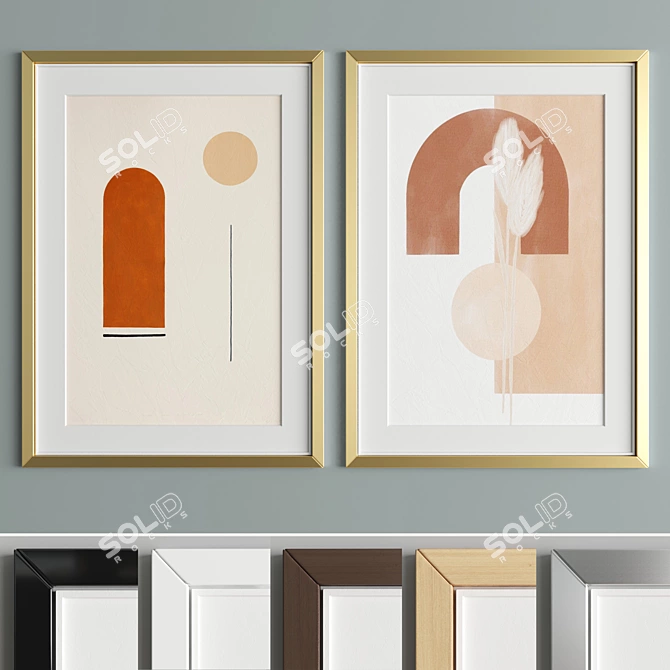 Title: Sleek Art Frames with Versatile Material Options 3D model image 4