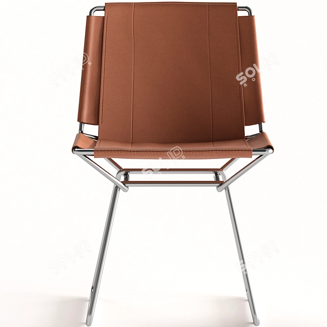 Modern Italian Neil Leather Chair with Venti Home Table 3D model image 5