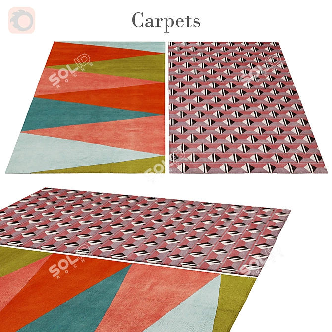 Modern Poly Rug: 3 888 Designs 3D model image 1