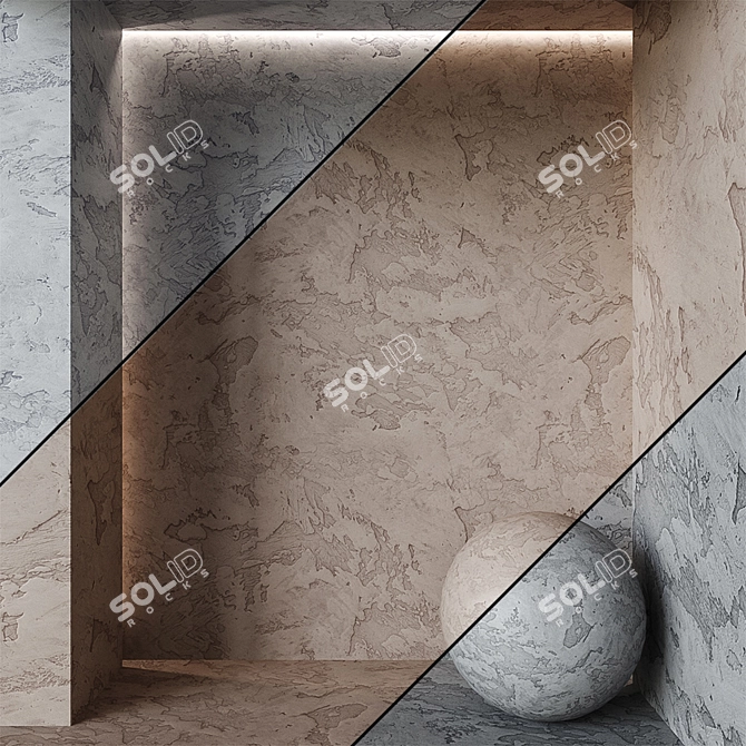 Seamless Decorative Plaster Texture 3D model image 1